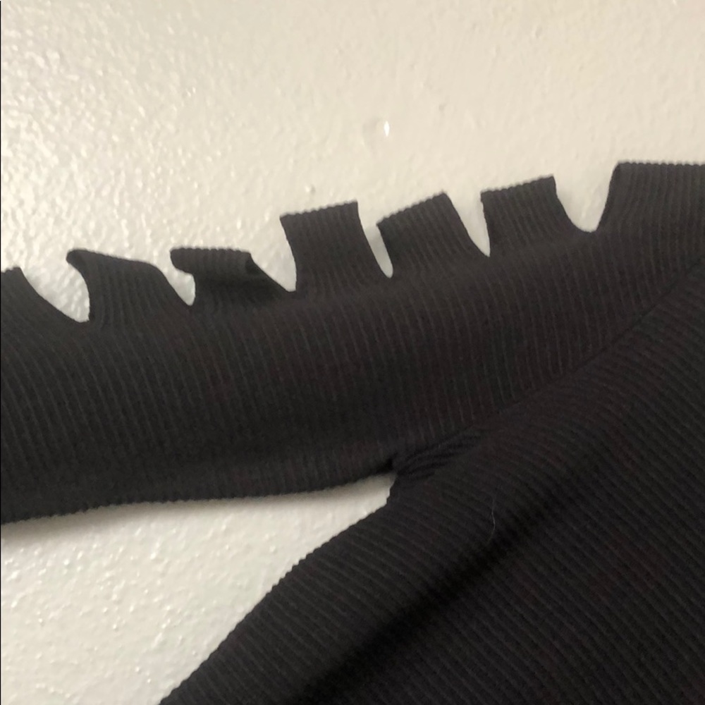 SOLD-NWT Jennifer Lopez Black Bodycon Ribbed Dress - Picture 3 of 4